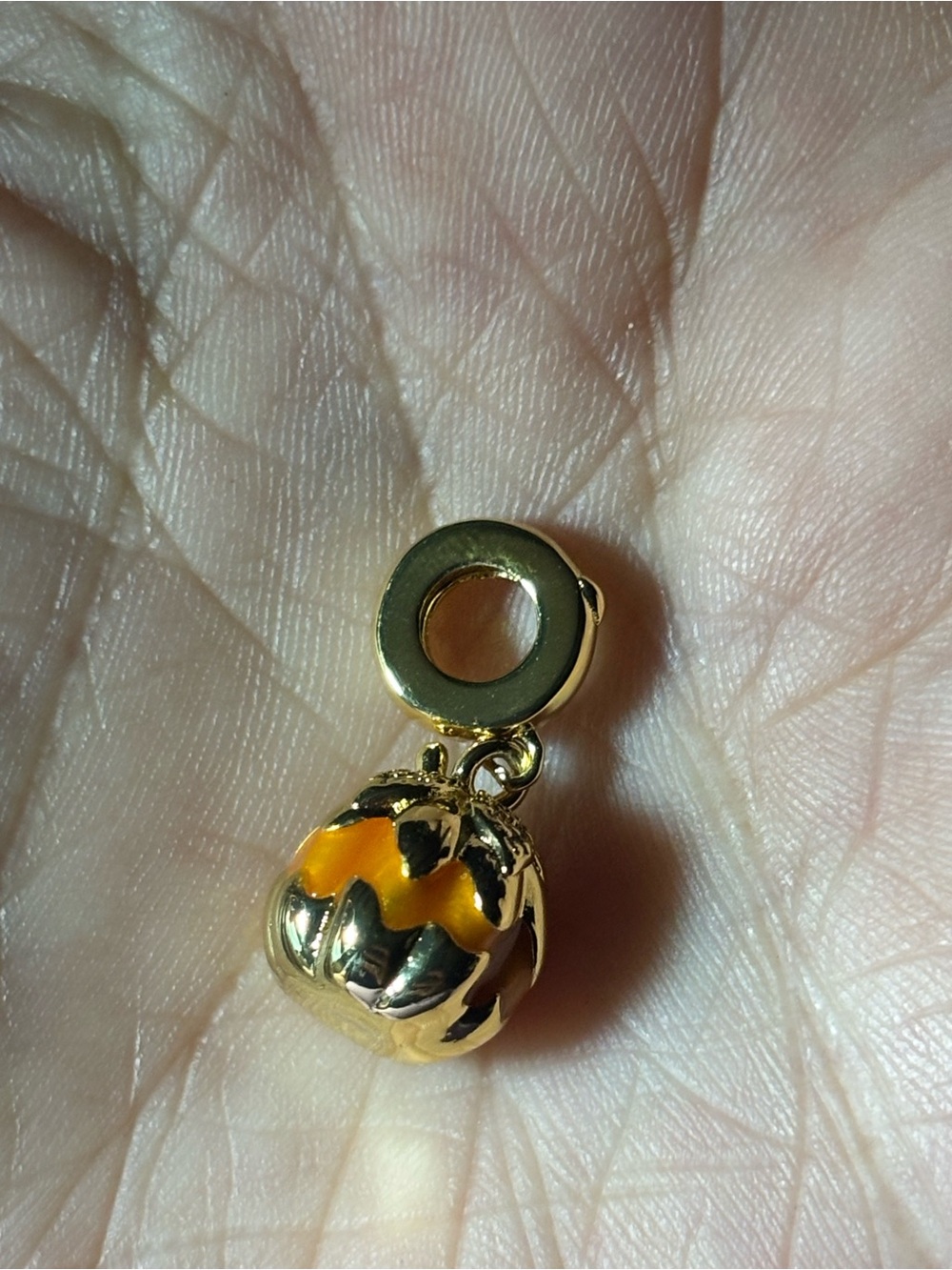 Gold Pumpkin Dangle Charm - Women Jewelry